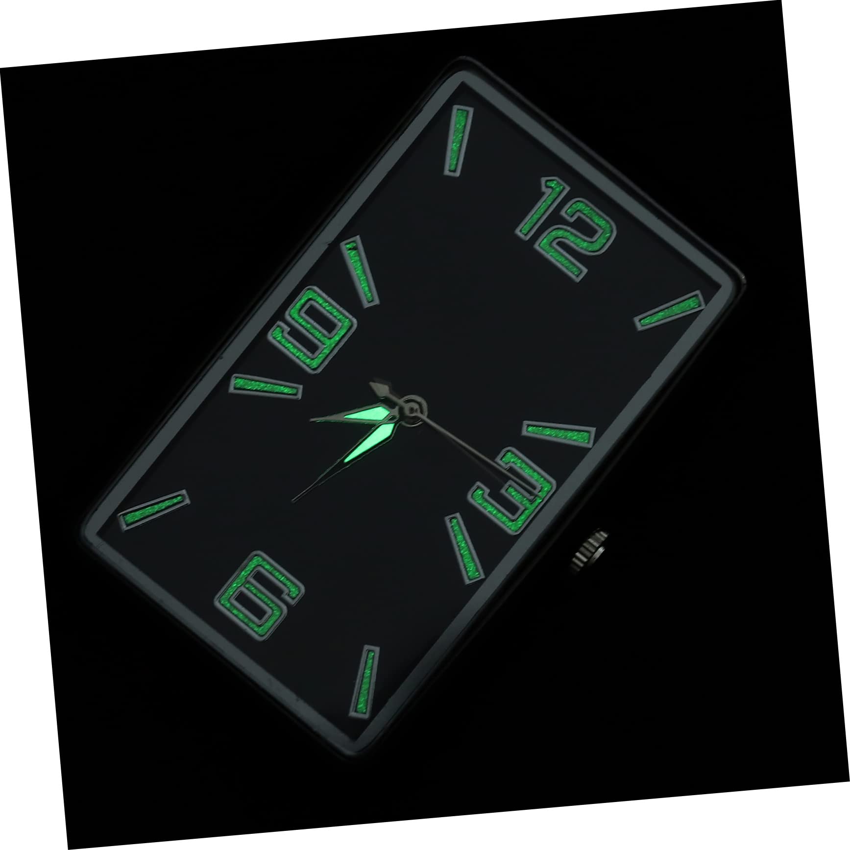 Reloj Cuadrado del Coche Negro de Aleación y Vidrio | Pequeño Reloj Analógico a Pilas, Diseño Simple y Elegante, Accesorio Ligero para Hogar y Escuela