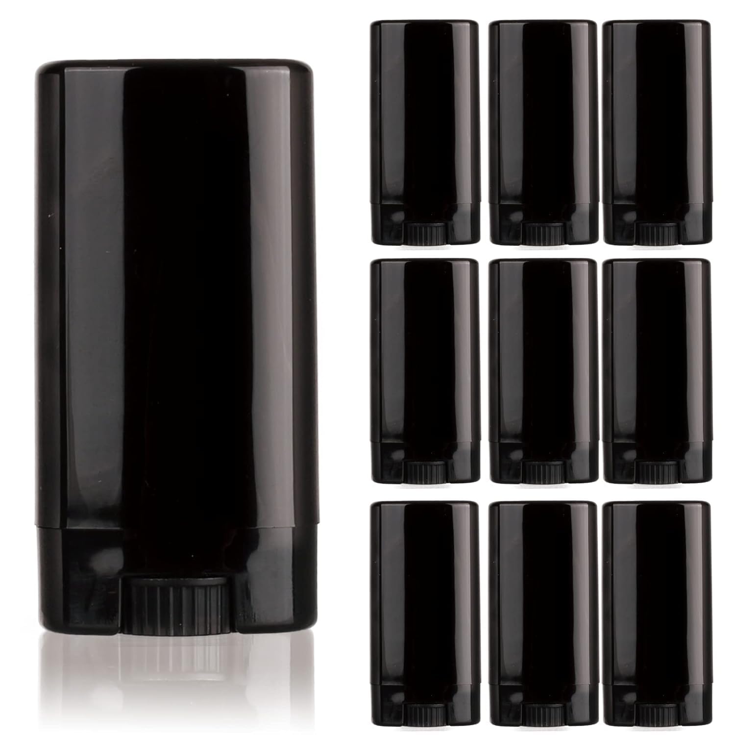 Hunky Dory 6pcs 15ml Empty Black Plastic Deodorant Containers Lip Balm Tubes for Lipstick, Crayon,chapstick,homemade Lip Balm, Beauty use (6)-picture-26
