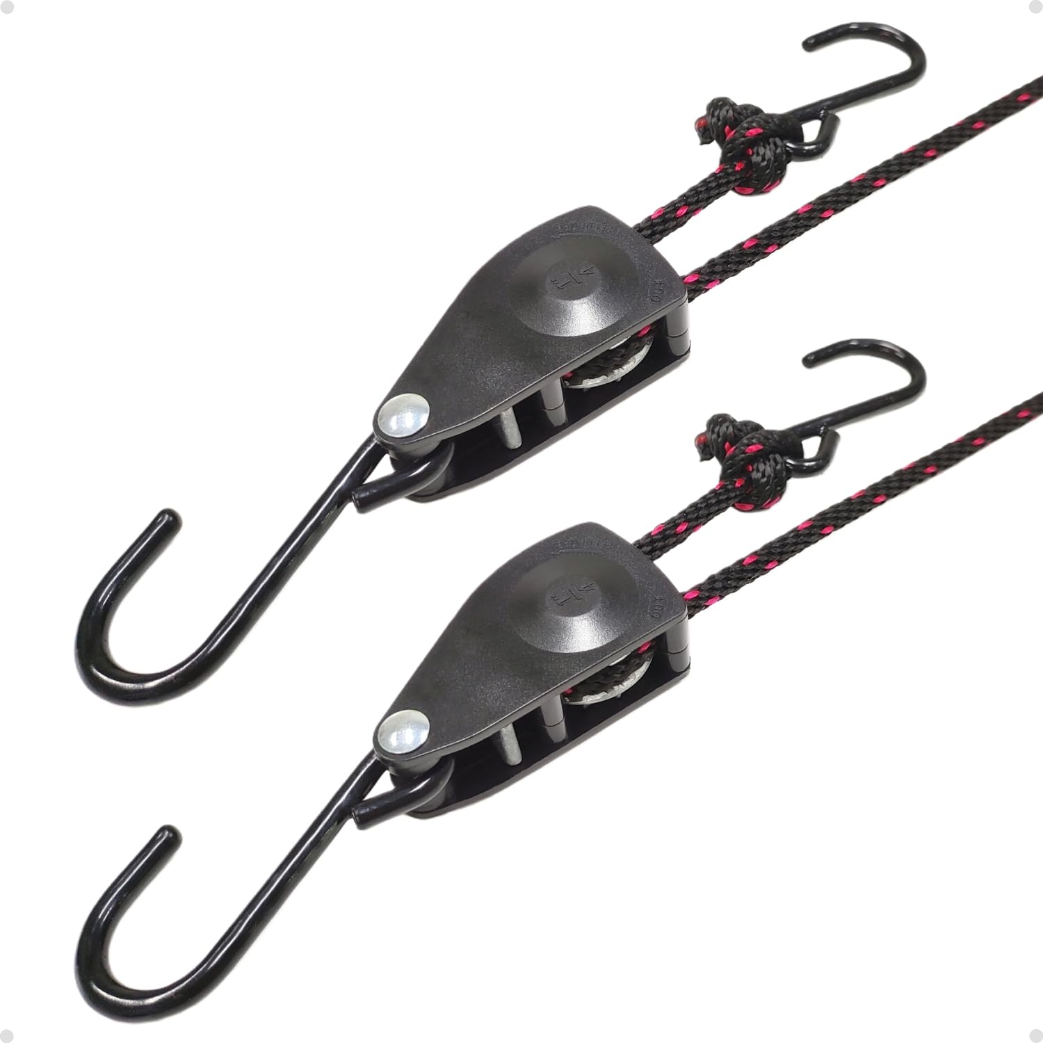 1/4" Ratchet Tie Downs Rope, The Boss Tie Down, Kayak Rope Tie Down