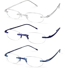 Scojo New York Gels Reading Glasses 3-Pack for Men & Women +2x Magnification in Sailing Crystal, Sailing Blue & Cobalt Frames Stylish, Ultra-Light, Scratch-Resistant Lenses with Eco-Friendly Case