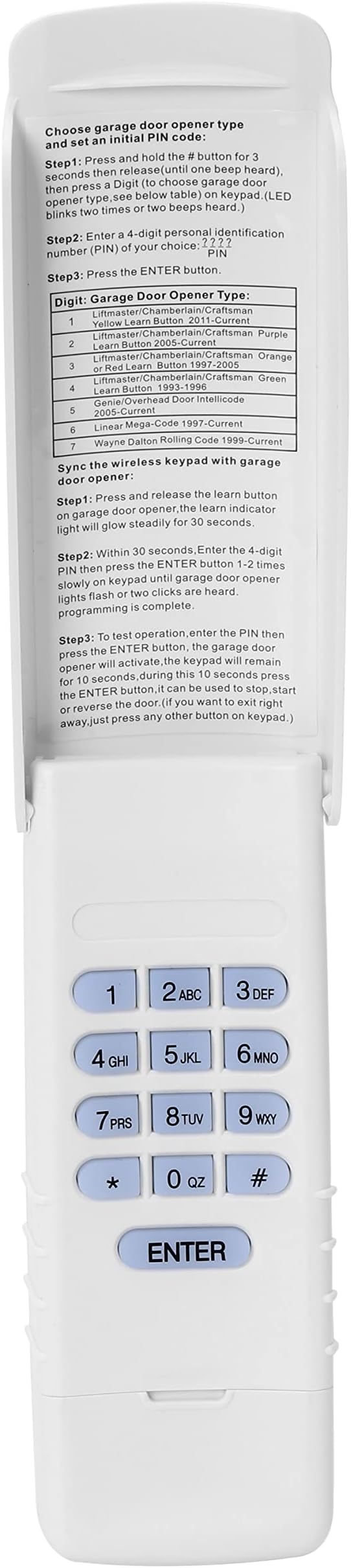 LPWKP/MDTK Megacode 318MHZ Keyless Entry Wireless Keypad for Linear LD033 LD050