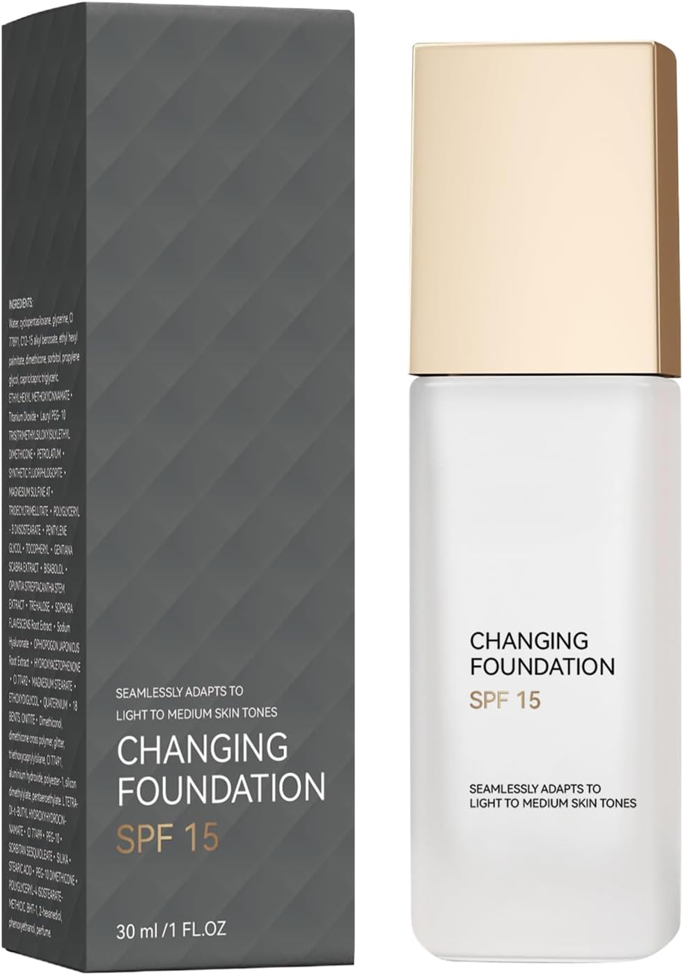 Liquid Foundation, Color Changing SPF15 Concealer, Longwearing Waterproof Makeup, Lightweight Even Skin Tone Base, Ideal for Girls, Daily Wear, Beauty Kit, 30ml