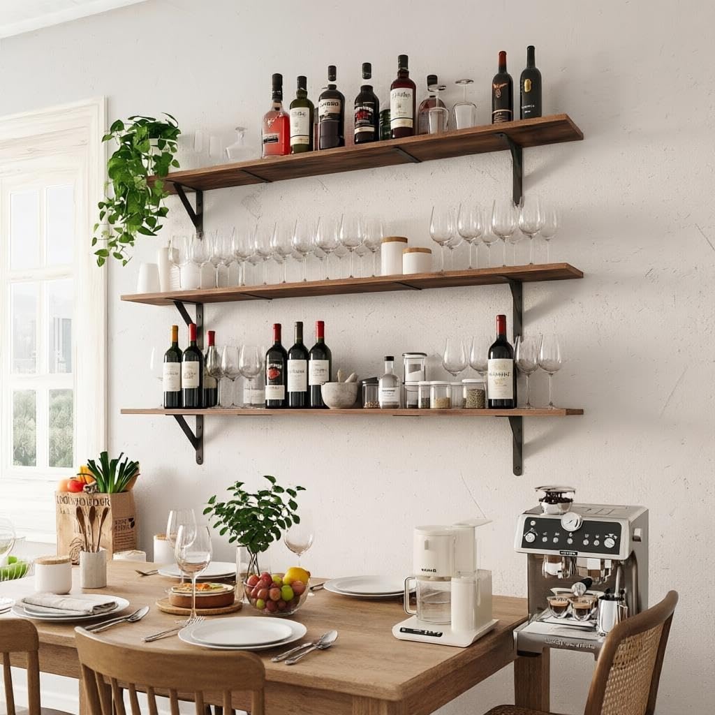 Juego3 Estantes Almacenamiento Plegables Montados Pared,Cocina Resistentes
