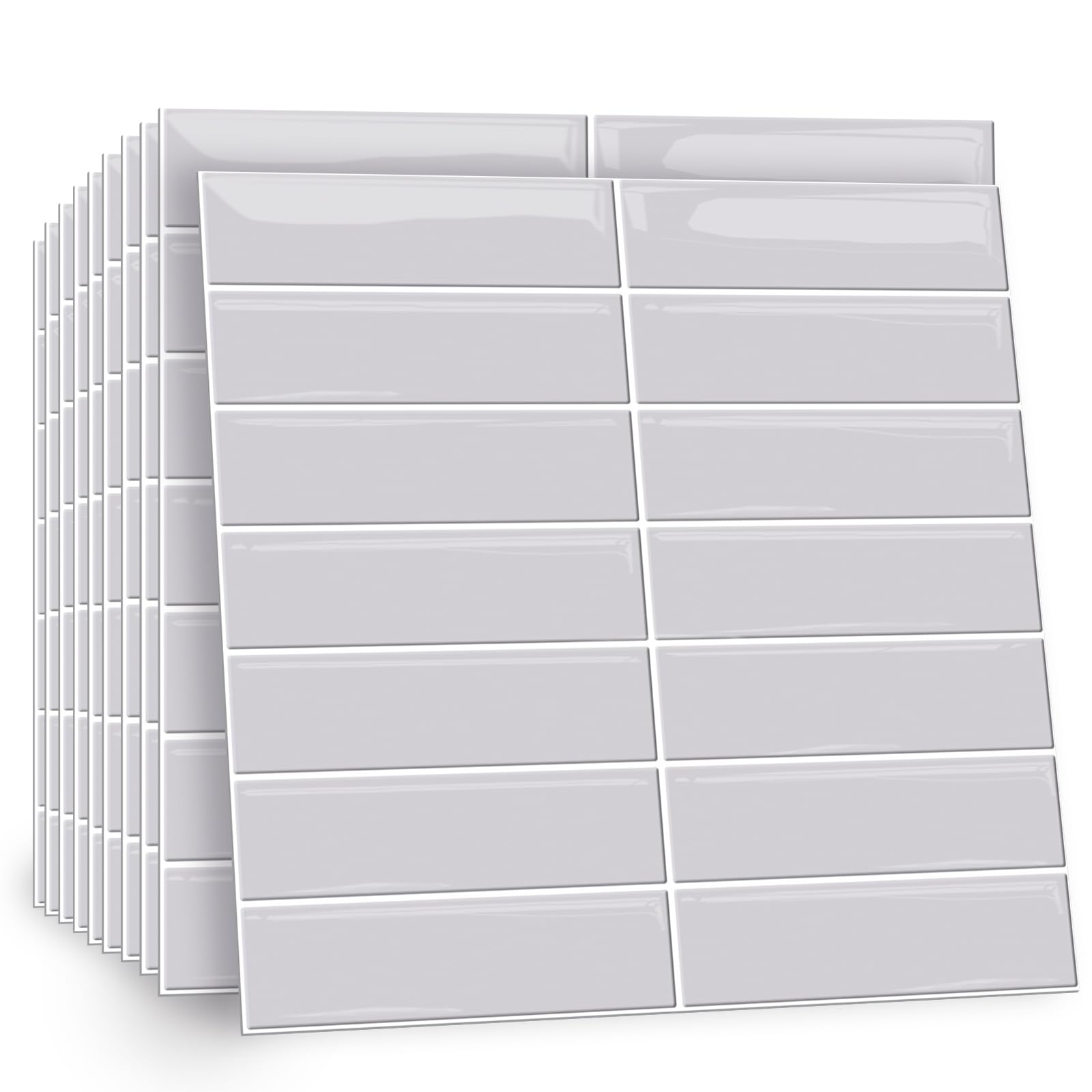 TOARTI 10 Stück Fliesenaufkleber Metro Fliesen Selbstklebend Fliesenaufkleber Küchenrückwand Fliesen Klebefliesen Fliesenfolie Selbstklebende Küche Bad 30 x 30cm