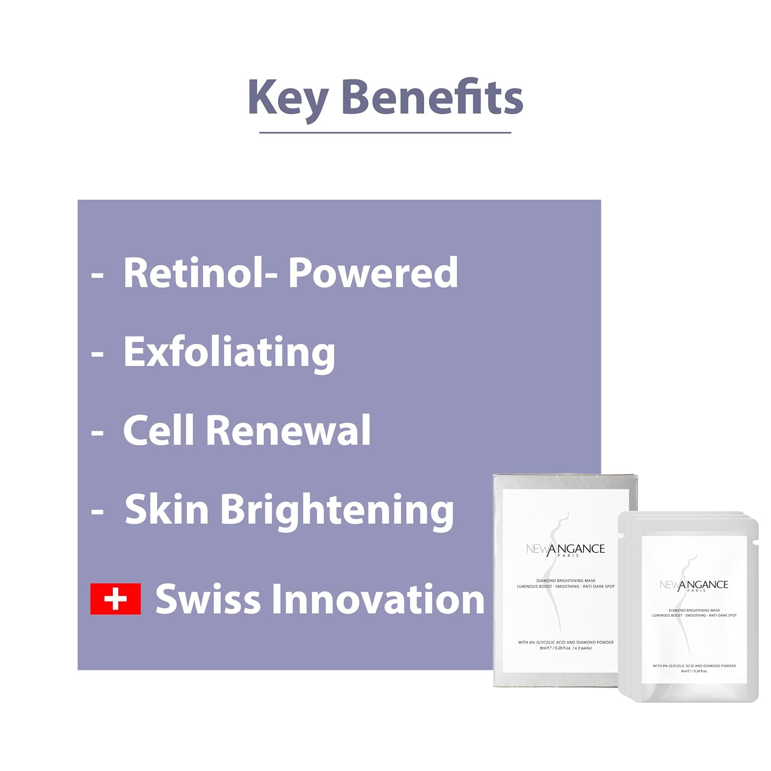 Mask, Moisturizing, Hydrating, Skin-lightening,8ml X 3 Packs (Diamond Brightening Mask) - Image 4