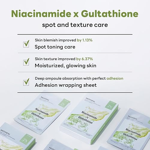 Miniatura 3 de Mediheal Derma Synergy - Máscara envolvente para el cuidado de imperfecciones (10 paquetes)  Mejora de manchas e iluminación de la piel con