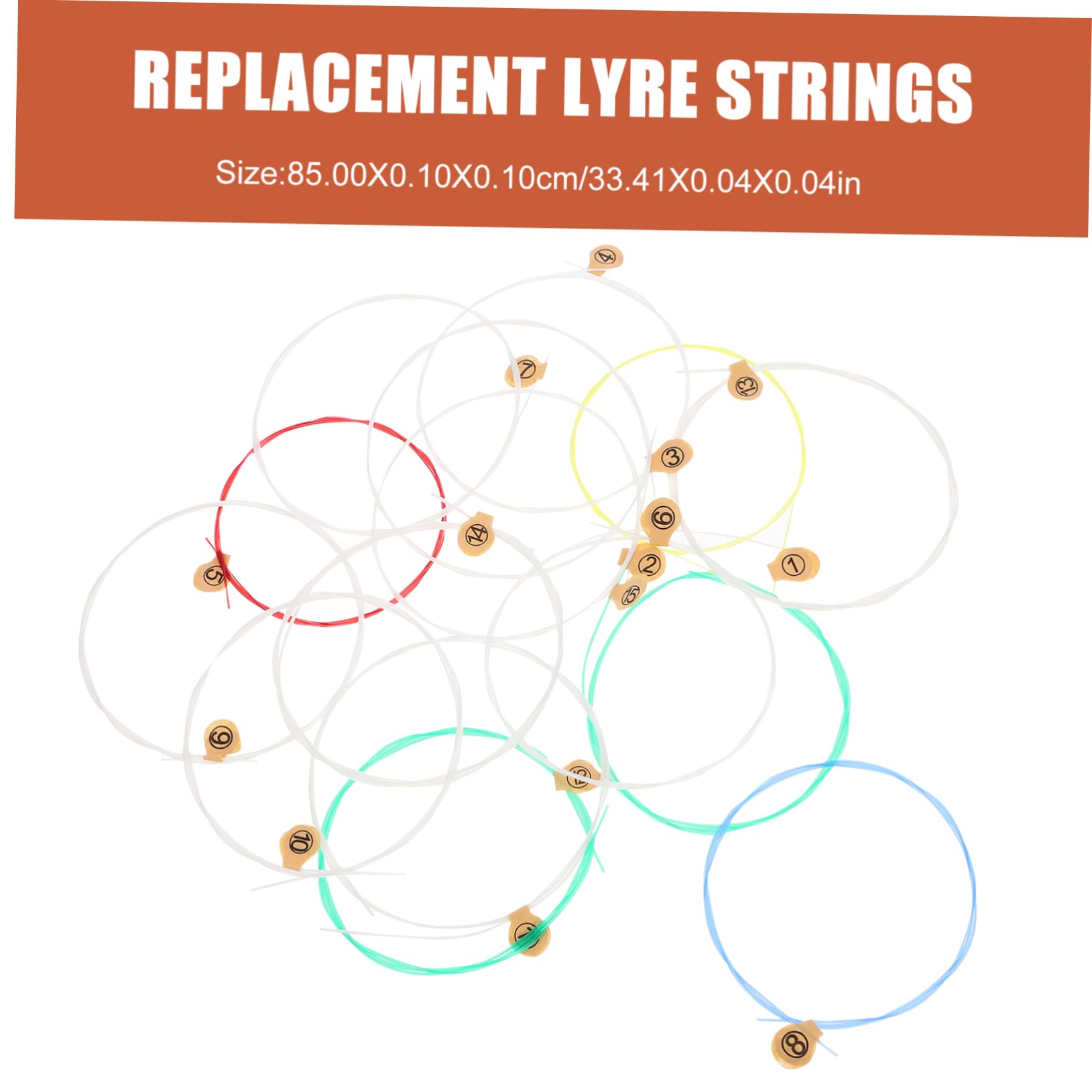 Garneck Harp Strings 15pcs Lyre String Set for Classical Lyre Players Instrument Accessories