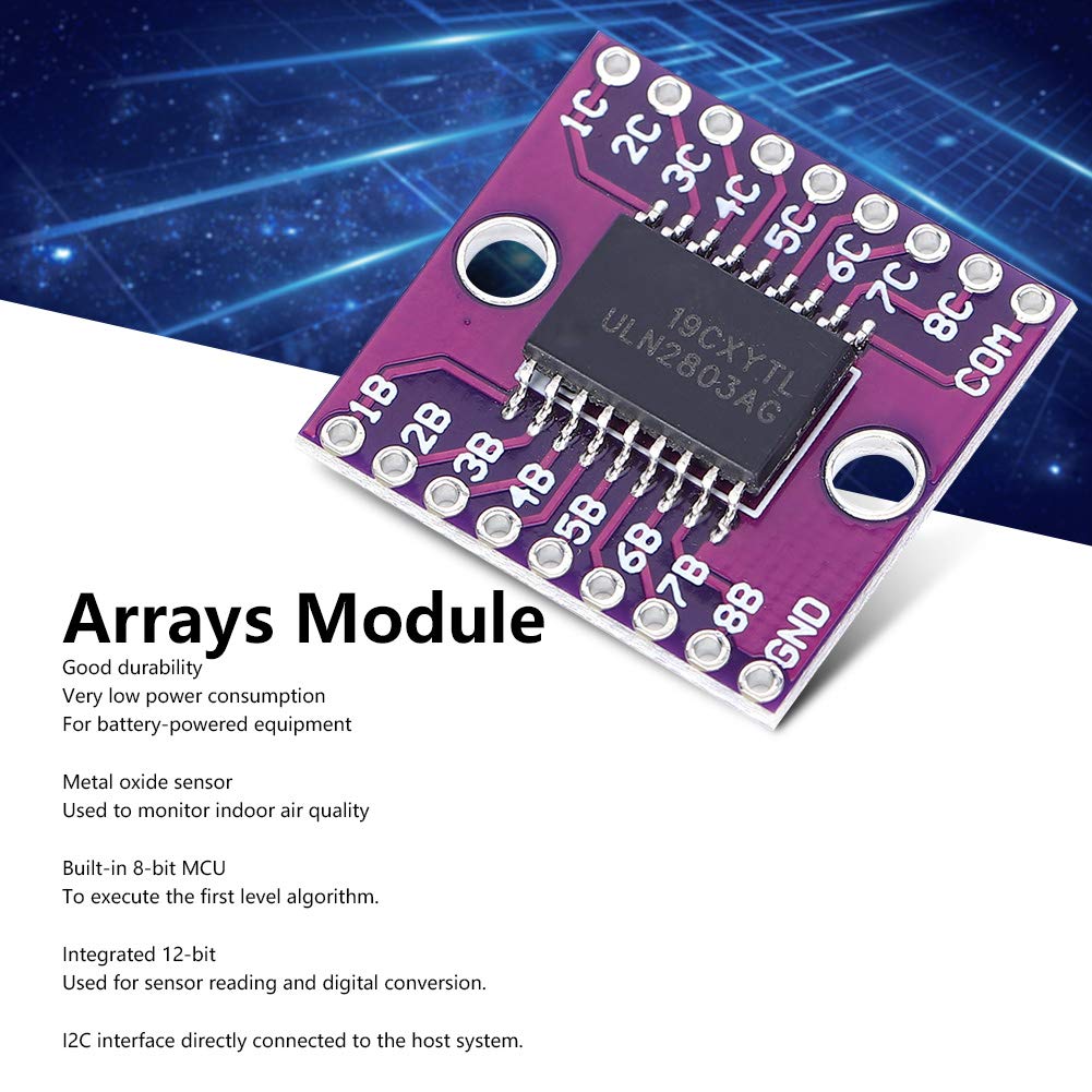 ANKROYU 2PCs 50V Transistor Module, Darlington Transistor Arrays Module, Industrial Electrical Accessory, Electrical Module Accessory for Monitor Air Quality