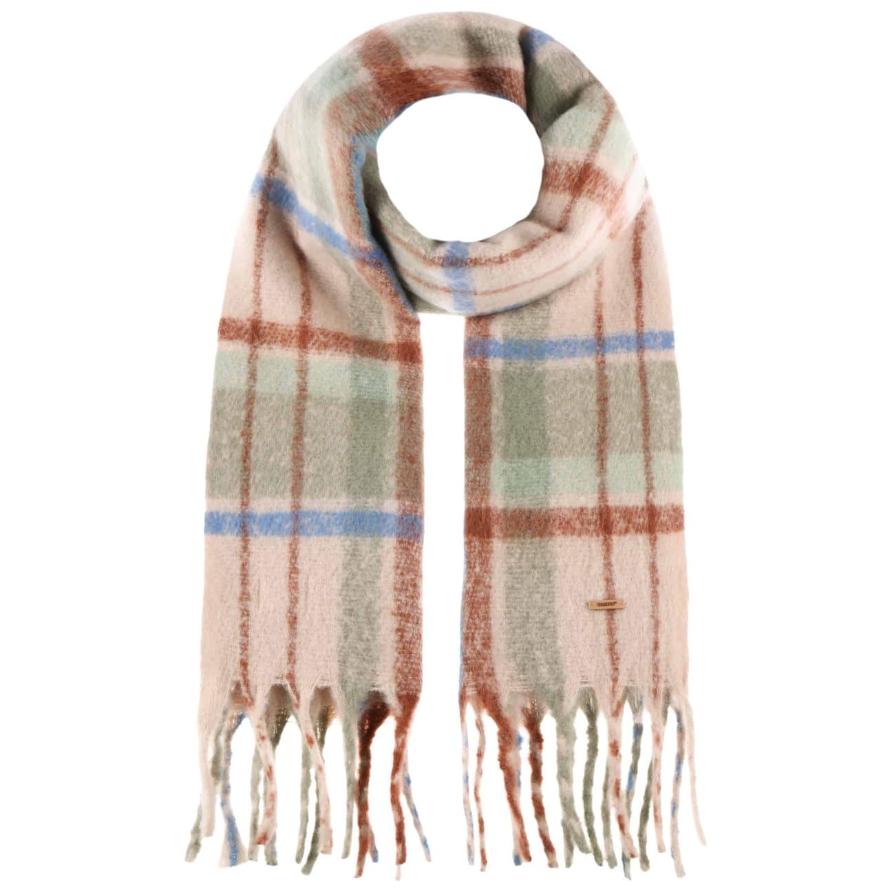 Barts Loriant Checked Scarf Women - fringed with fringes Autumn-Winter Winter - One Size mint green