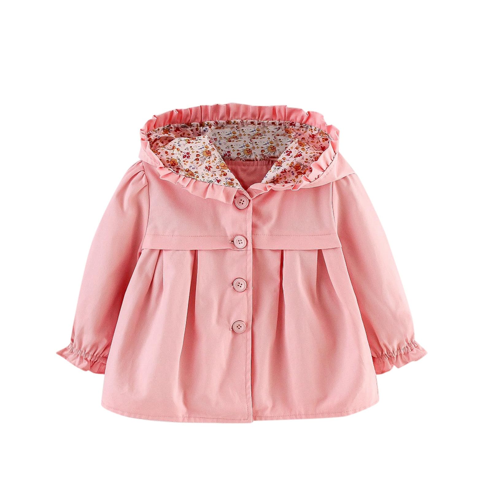 Vestes à capuche décontractées pour le printemps et l'automne 2025 - Manteau coupe-vent pour bébé fille - Manteaux d'hiver avec trous pour les pouces