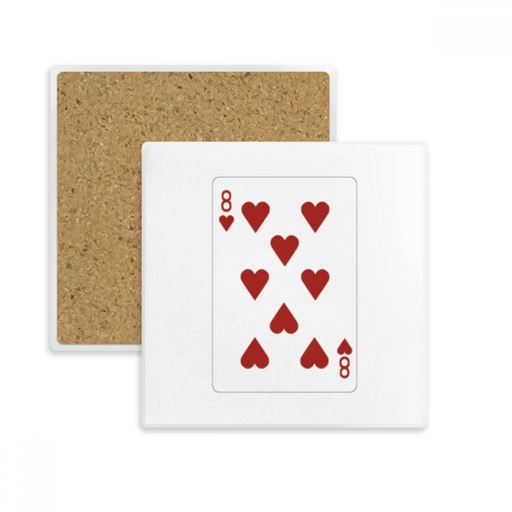 Cartes à jouer cœur dessous de verre en pierre anti tache de table