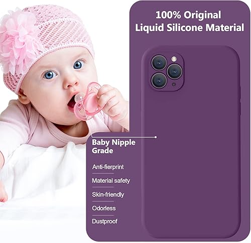 Miniatura 7 de Vooii Funda compatible con iPhone 11 Pro Max, silicona líquida mejorada con bordes cuadrados protección de cámara forro de microfibra suave