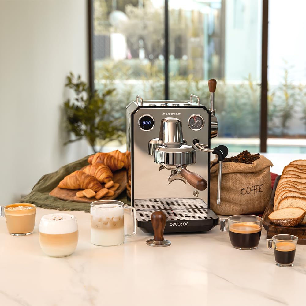 Cecotec Macchina da Caffè Espresso Barista Baristeo Intima. Macchina Espresso Barista Professionale, Sistema di Pre-Infusione, Pompa da 15 Bar, Facile Rifornimento, Serbatoio da 1,7L e Vassoio