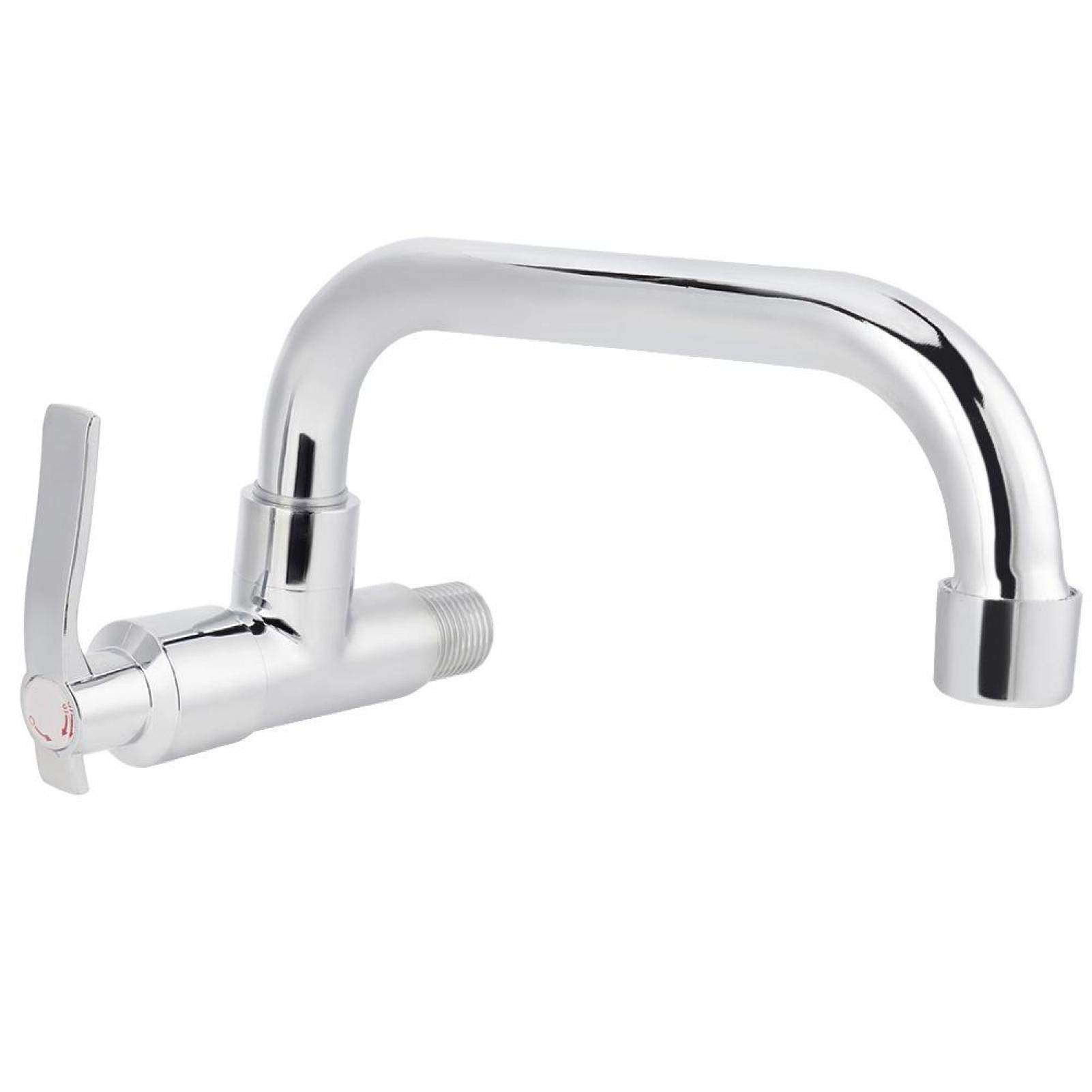 Leylor Chrome G1/2In Wall Mounted Water Faucet Single Cold Tap For Home Kitchen Sink Easy Install Kitchen Fixture For Home Space-Saving 25Cm Cold Water Faucet Ideal For Modern And Traditional Kitchens