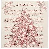 WRAPAHOLIC 50Pcs Christmas Paper Napkins - 3 Ply Red Christmas Tree and Song Disposable Luncheon Napkin for Xmas Party Supplies Tableware - 6. 5 x 6.5 In