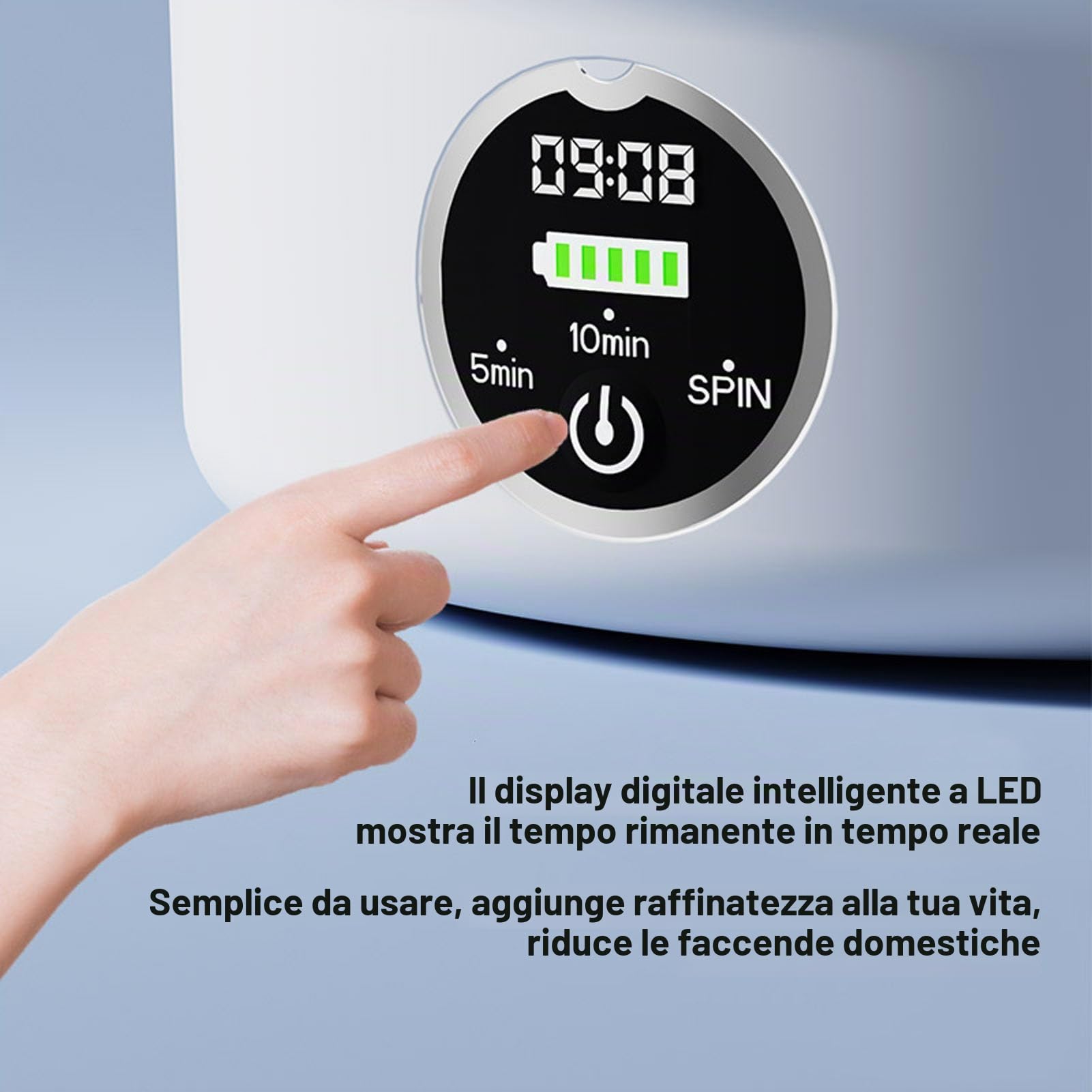 Lavatrice Portatile, Mini Lavatrice per Biancheria Intima 3 Litri con Touch Screen a LED per Calzini per Vestiti per Bambini, Compatta per Dormitori di Appartamenti, Casa