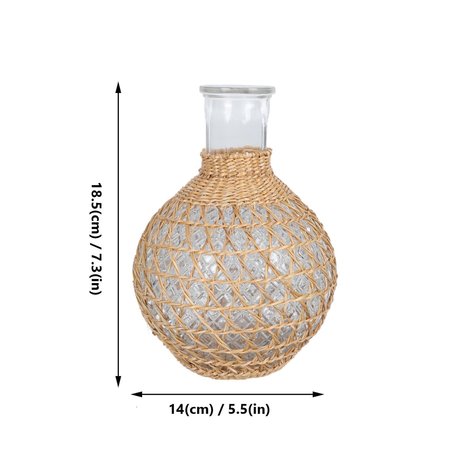 Decorazione da tavolo per matrimonio, 1 vaso in rattan, decorazione per matrimoni, in cristallo, ufficio, decorazione per matrimoni