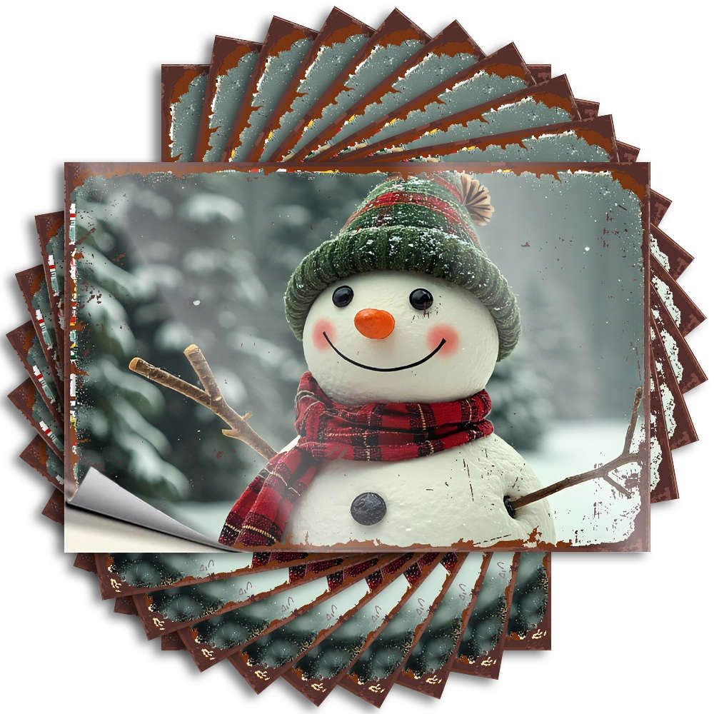 Tattoos Funny Patio Decor | Core Laptop A Cheerful Snowman in Winter Attire. for Teacher(12X18CM)