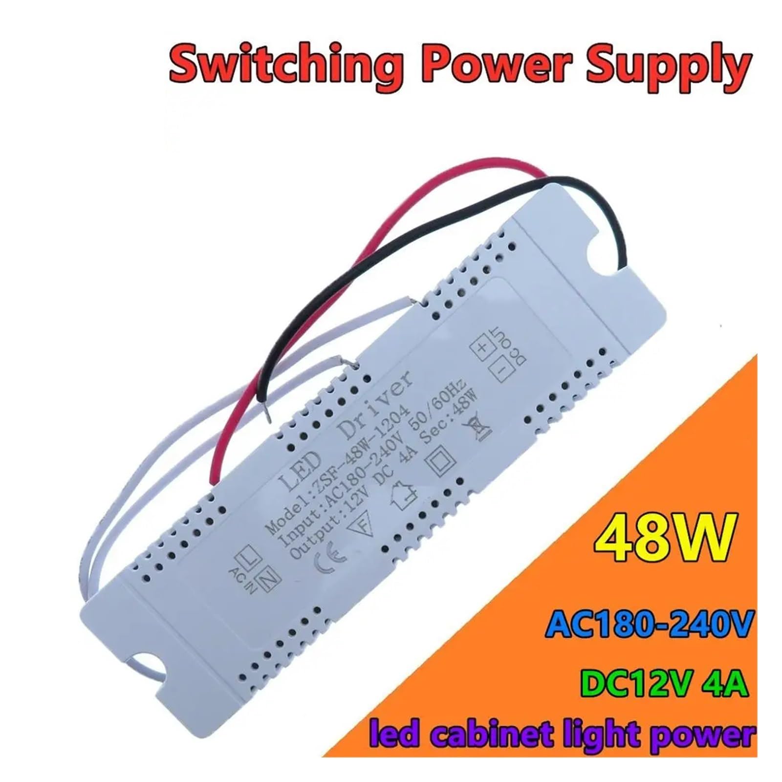 transformador de la iluminación de la fuente de alimentación de la transferencia 48W 12V, fuente de alimentación del adaptador 4A del conductor de la tira del LED LED