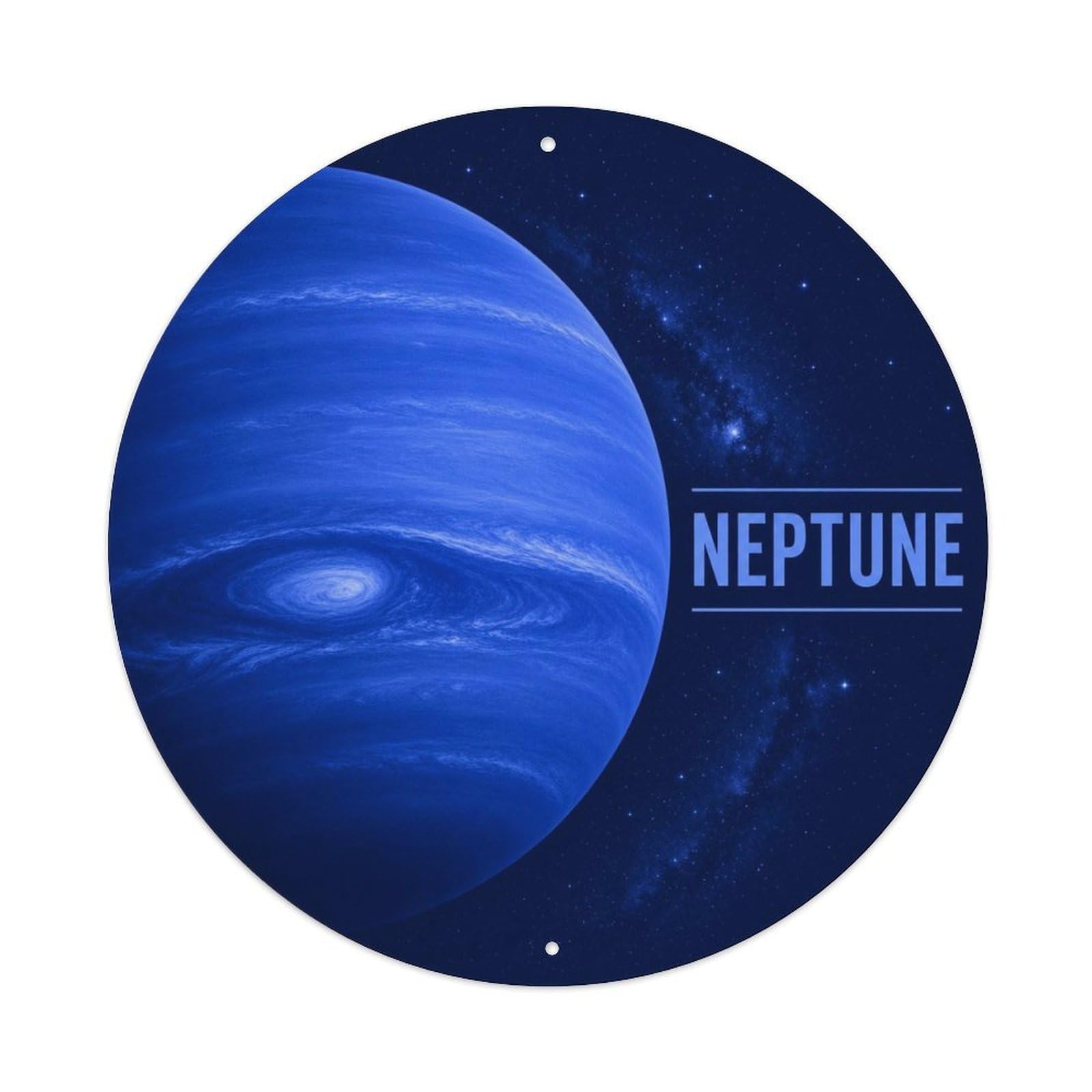 Astronomy Solar System Neptune Outer Planet Deep Space Metal Tin Sign Plaque Wall Decor for Cafe, Man Cave, Club Bar, Office, Home Garden Round Metal Poster 8x8Inch
