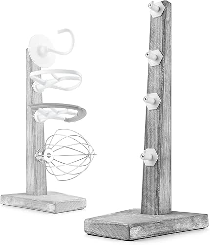 Besuerte Stand Mixer Attachment Holder, Wooden Counter Stand Holder with