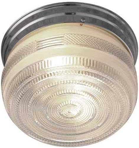 Sunset Lighting f327715Flush Mount con vidrio transparente y pintadas de blanco, Cromo Pulido Acabado