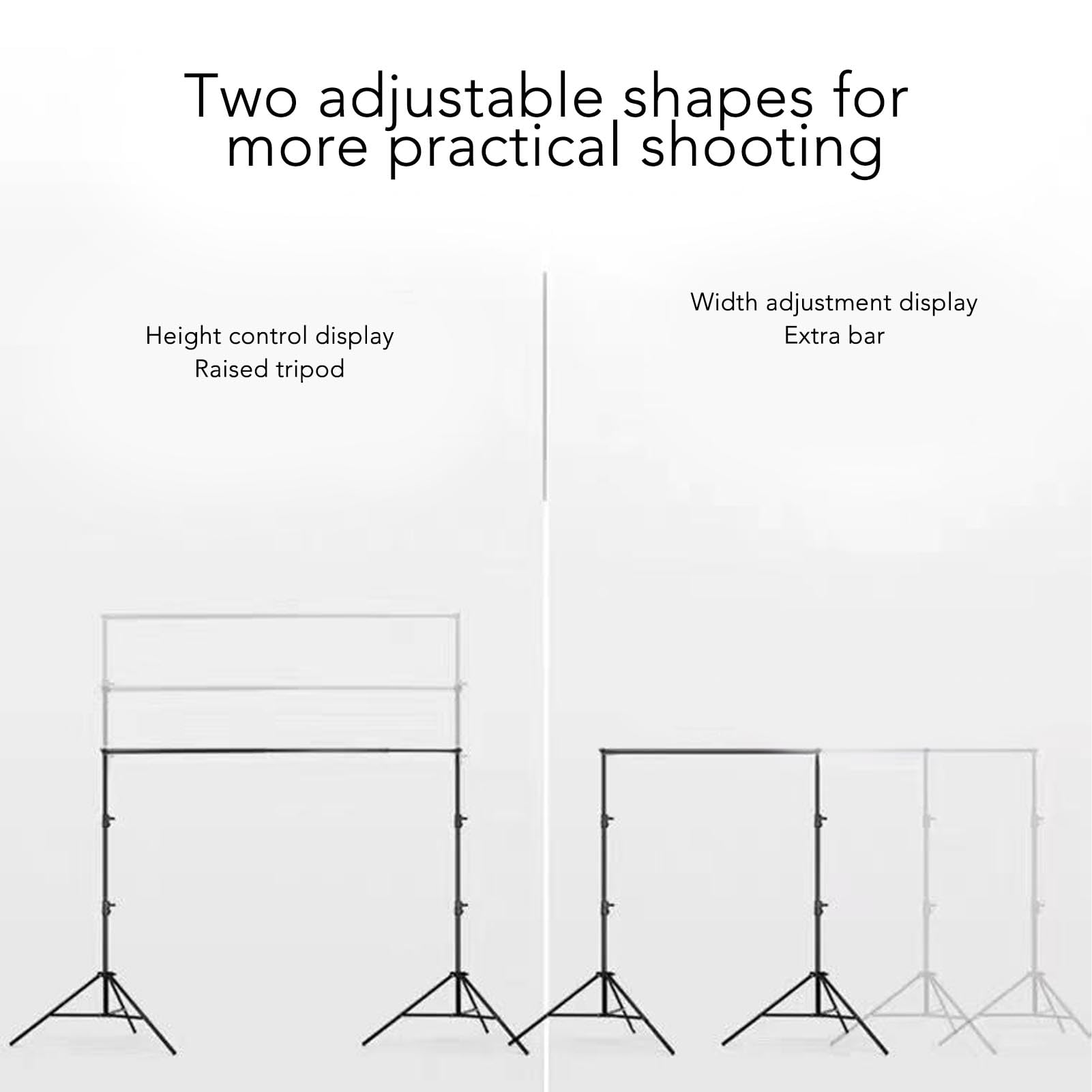 Kit de Soporte de Fondo para Fotografía, de Soporte de Fondo Ajustable de Aleación de Aluminio con Abrazaderas de Resorte para Fotografía de Estudio de Retrato