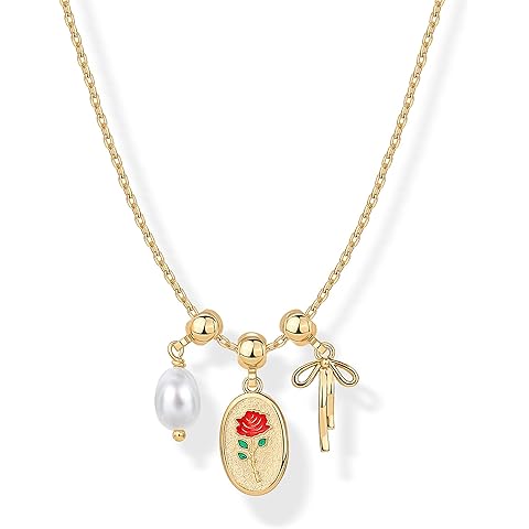 PAVOI 14K Gold Plated Dainty Necklace with Charms Set - Hypoallergenic Adjustable Chain Gold Charm Necklace for Women - Small Motif & Mantra 2 and 3-Pack Removable Pendants - Cute Jewelry Gifts