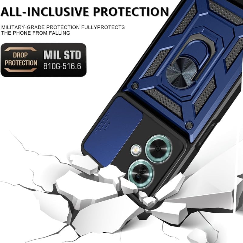 Image of AIBEX Back Cover for Oppo A79 5G | D10 Tough Armor Case | Sliding Camera Shield | 360 Protection | Kickstand Ring Holder | Military-Grade Shockproof Bumper Case