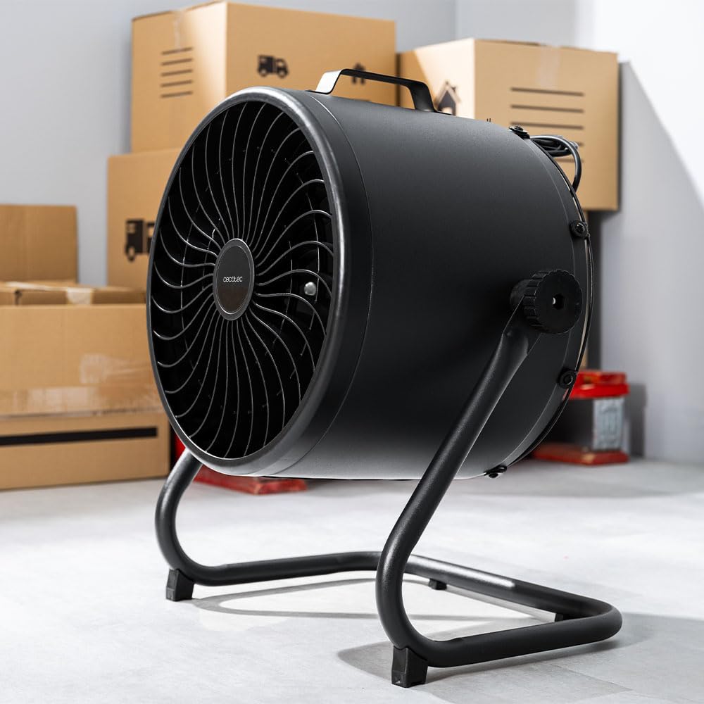 Cecotec Ventilatore da Pavimento Industriale Proindustry Flowcannon. 150W, Carcassa Metallica, 3 Velocità, 1300RPM, Flusso Aria 4800m³/h, Griglia Protettiva, Design Stabile, Inclinazione Regolabile