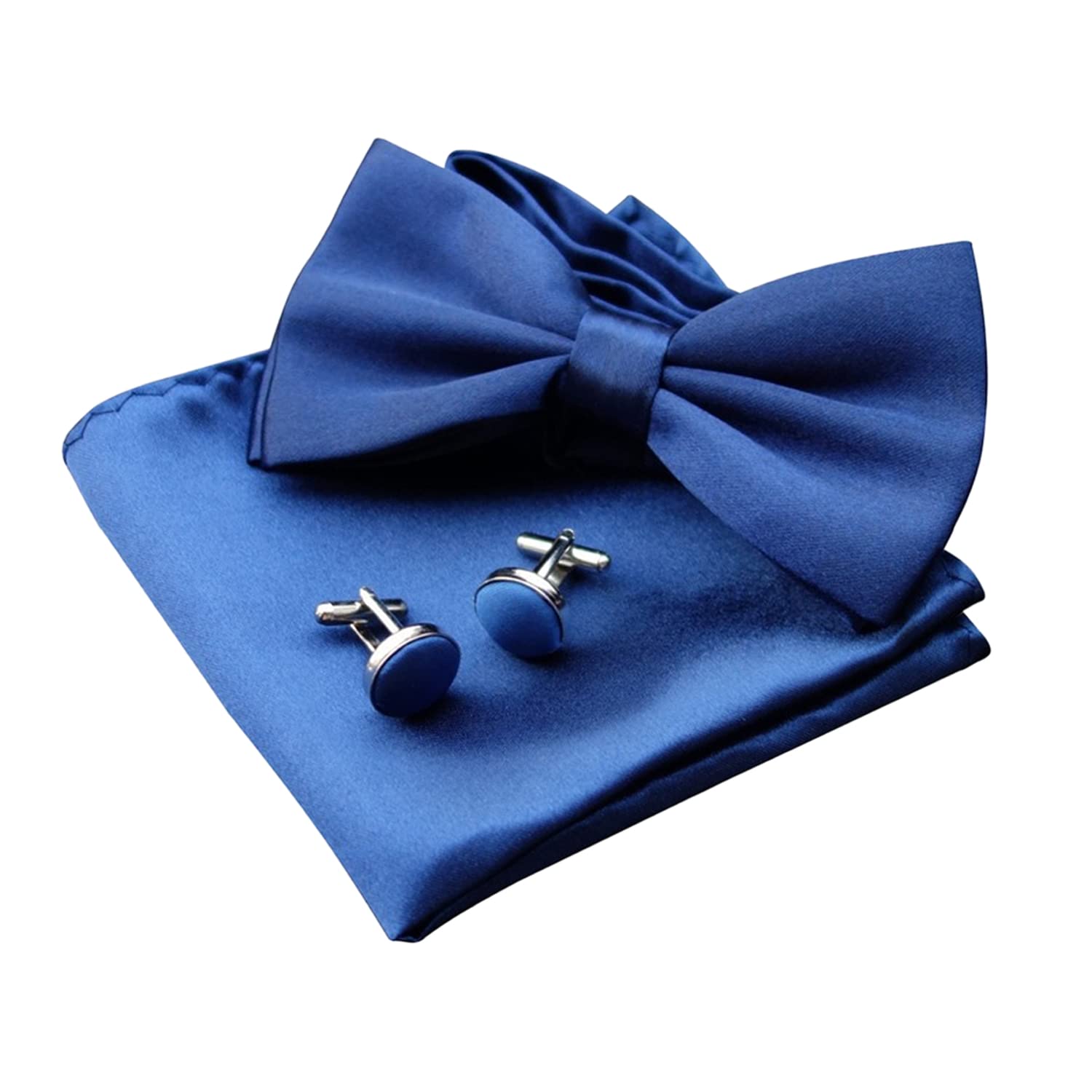 Set De Corbata , Panuelo Y Gemelos Hi-tie Seda, Azul Tartan