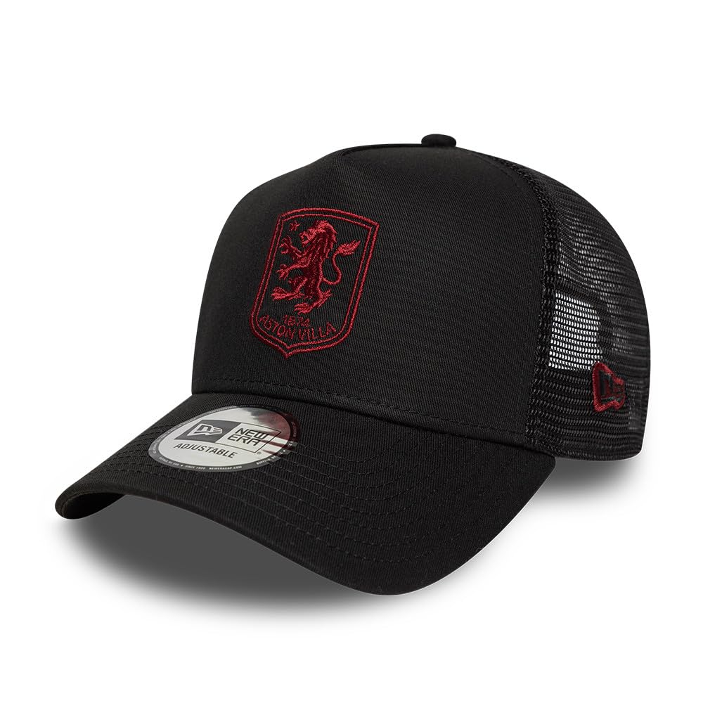 New Era Unisex Black Adult's 9Forty Trucker Core Aston Villa Football Club Trucker Baseball Cap Hat
