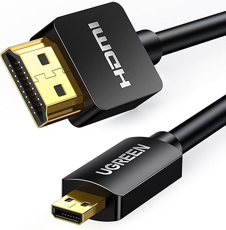 UGREEN Micro HDMI to HDMI Cable Adapter 4K 60Hz Ethernet Audio Return Channel Compatible with GoPro Hero 7/6 Raspberry Pi 5 Retroid Pocket 3+/3 Yoga 3 B500 Camera Video Capture Card 1.6FT