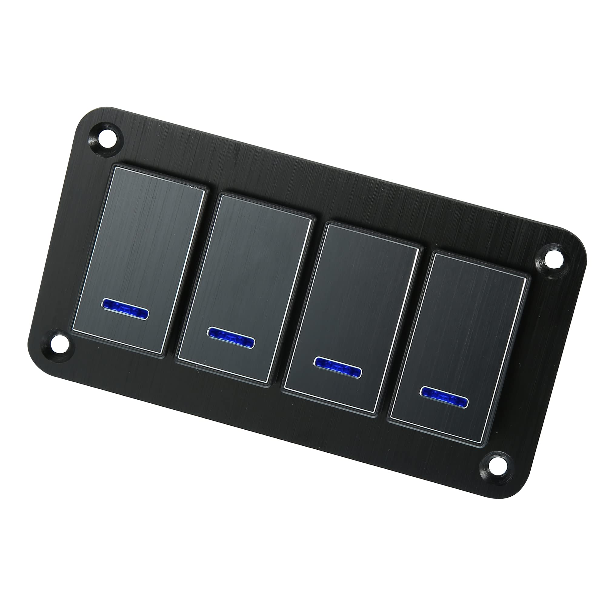 ACROPIX 12V 24V 4Gang Rocker Switch Panel 3Pin on OFF Pre-Wired Toggle ...