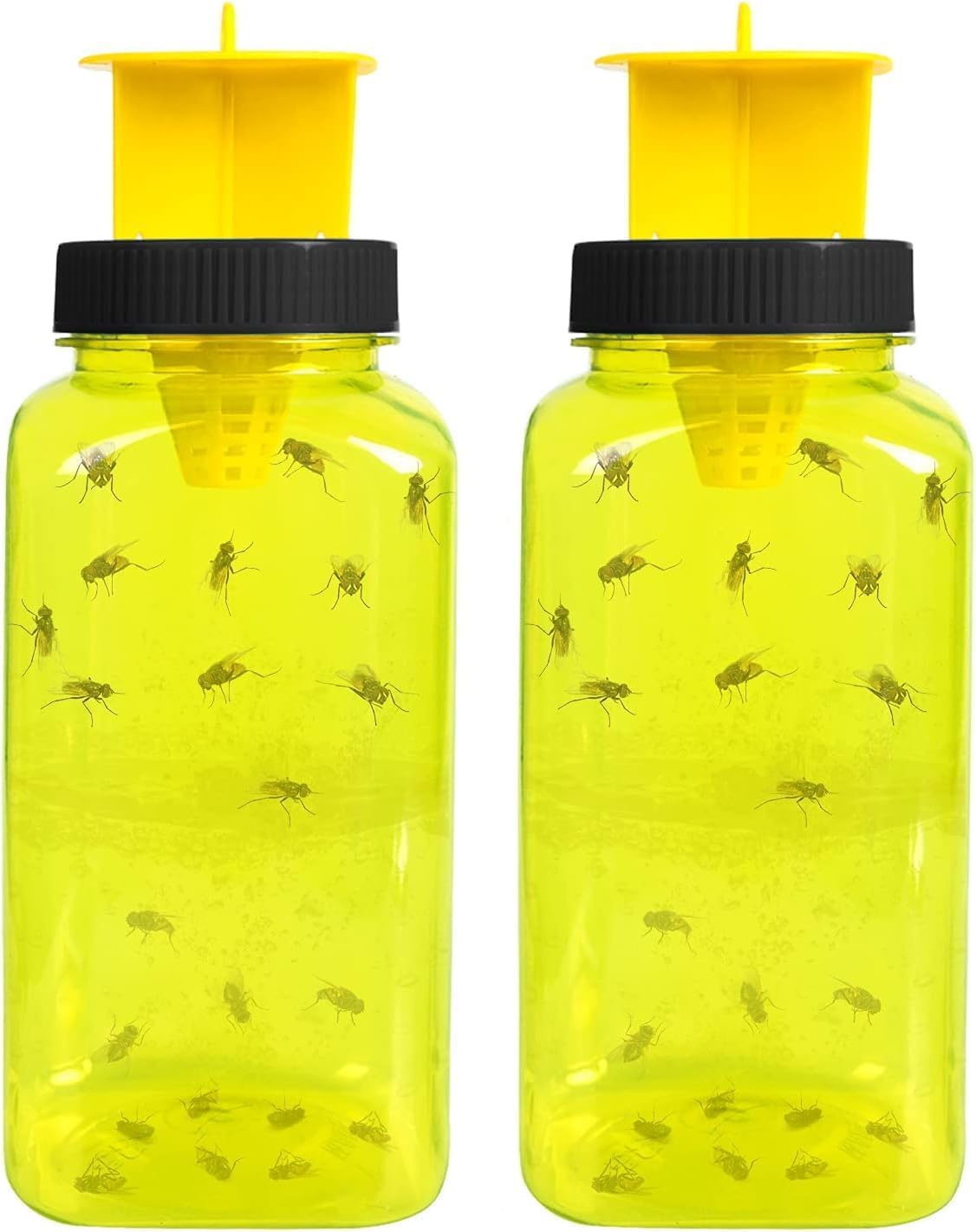 KASTWAVE 2 Pack Fruit Fly Traps Outdoor, Reusable Fly Traps and Fly Catcher,Insect Bug Killer for Garden Farm