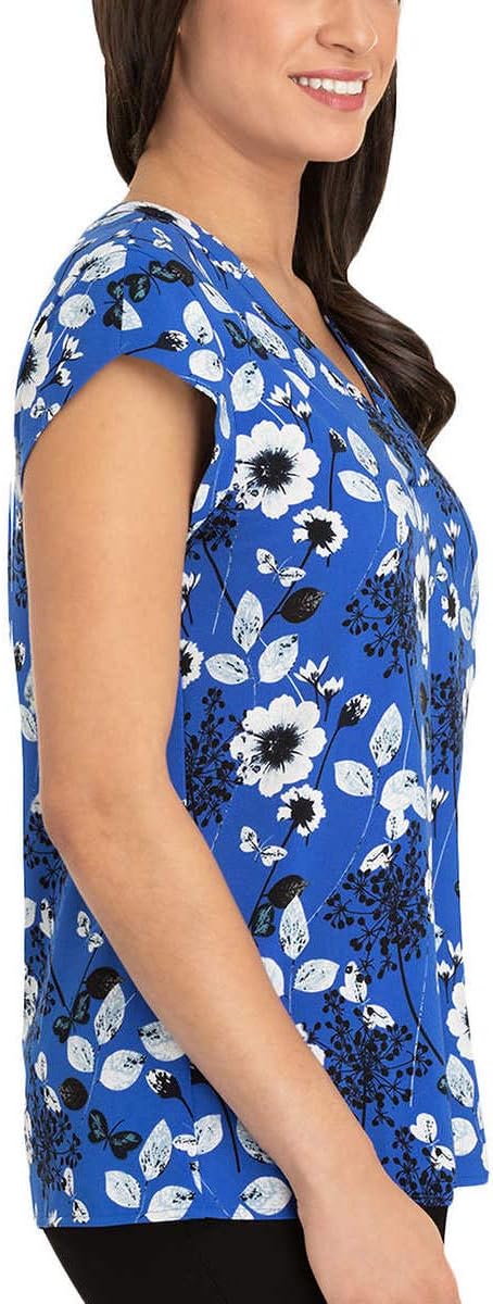 Hilary Radley Women's V-Neck Short Sleeve Blouse - Image 2