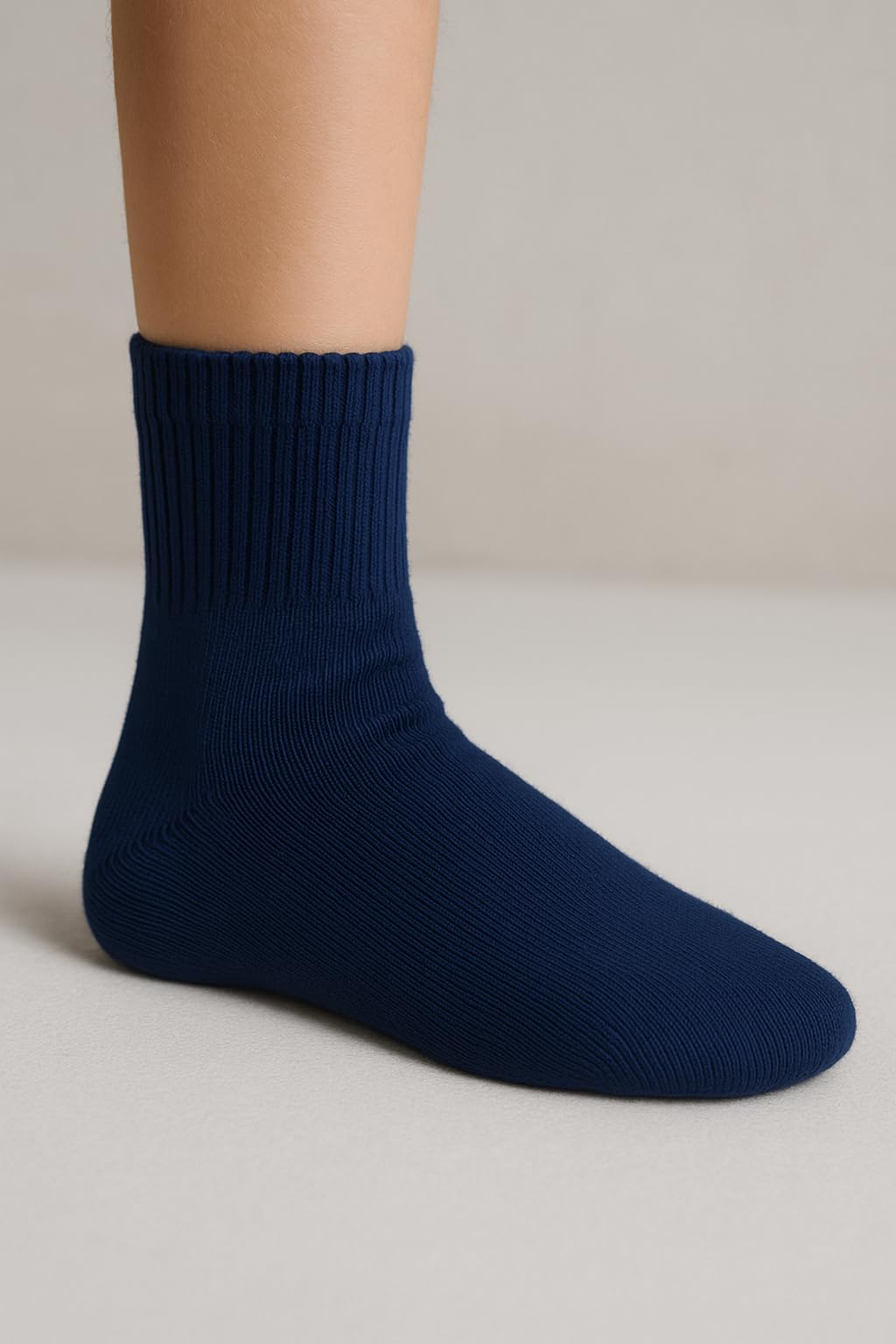 Kids White and Navy Blue Pure Cotton Ankle Socks for Boys and Girls, For 2 to 19 years,Lightweight Breathable, School Uniform & Casual Socks, Seamless Toe (IN, Age, 2 Years, 4 Years, 2, NAVY BLUE) 2