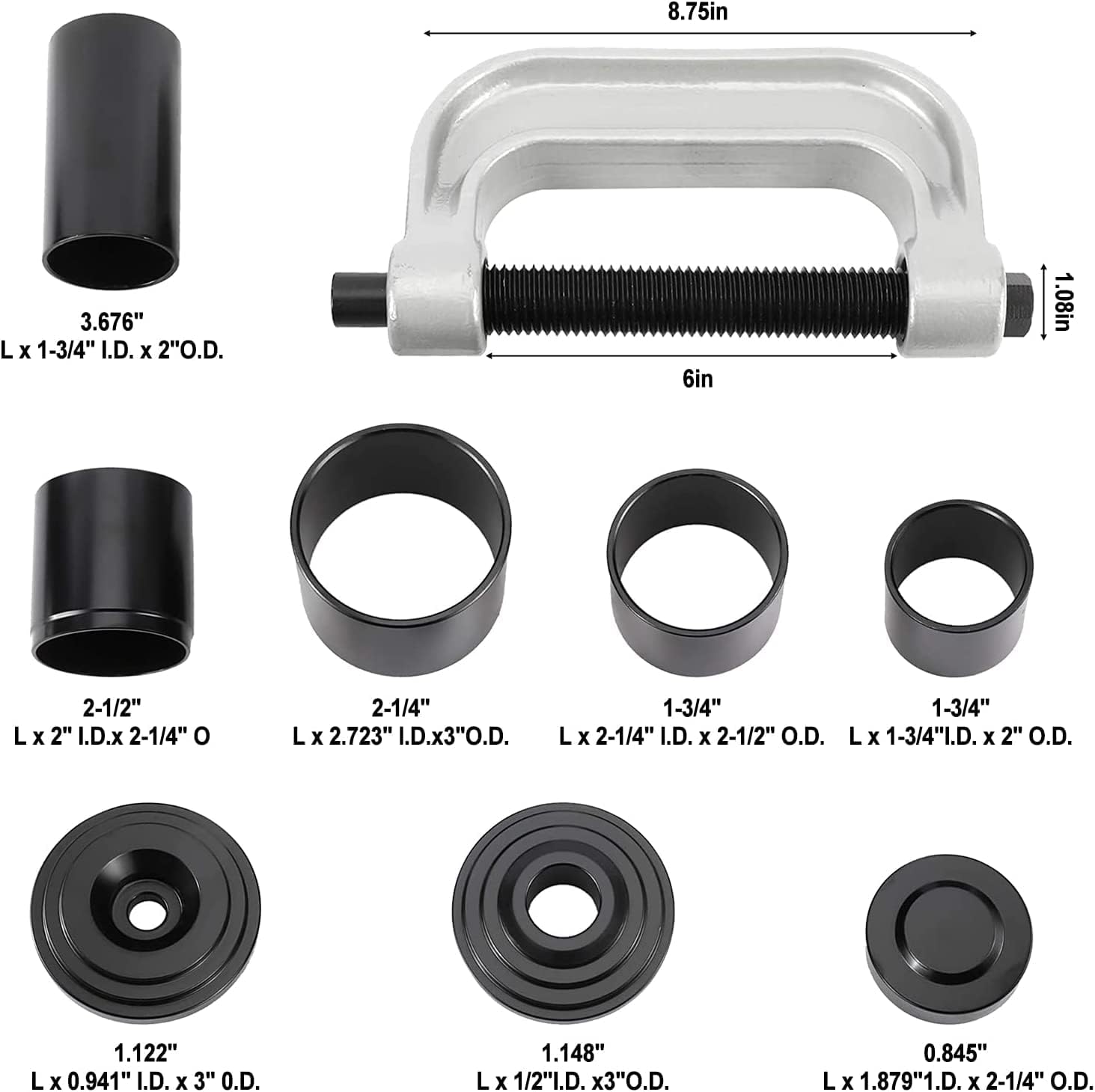 BOOMSTART, set di 10 pezzi, estrattore per giunto di sospensione, giunto a sfera, 4 in 1, utensile universale per giunti a sfera, set di attrezzi per auto con scatola