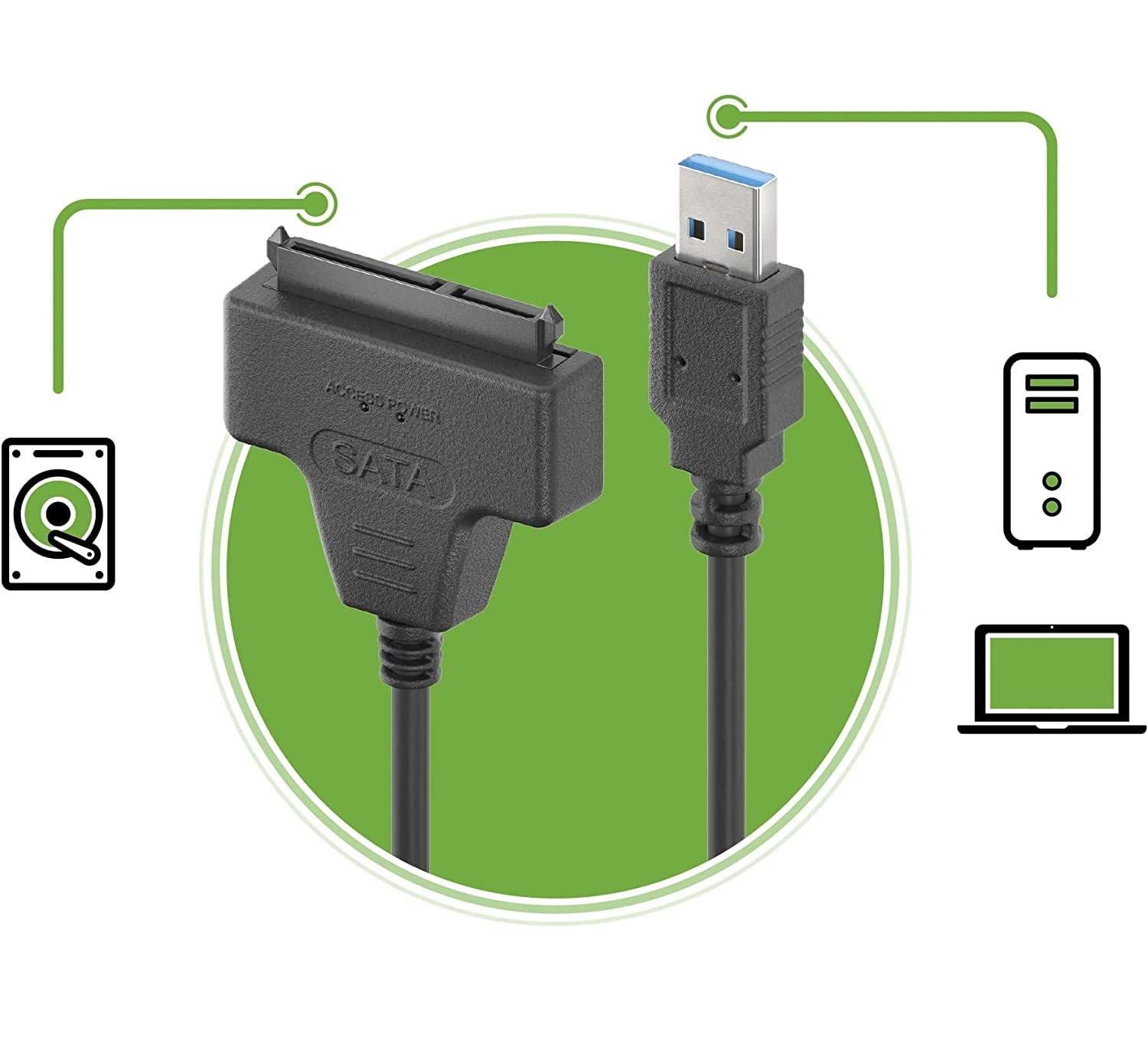 Docking Station Hard Disk Adattatore USB 3.0 A SATA Per Dischi 2.5″ - Trasferisci Dati Velocissimo, Plug & Play! Cavo Alimentazione HDD 2.5 - Foto 10
