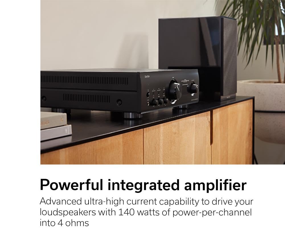 Denon PMA-1700NE Integrated Amplifier (140W x 2), Built-in USB-DAC & Phono Equalizer, Analog Mode, Ultra-High Current Power Circuit, Advanced AL32 Processing Plus, Hi-Res Audio, Silver