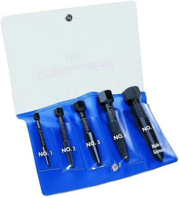 Rennsteig Screw Extractor Sizes 15, 5Piece Set, RNSES Screwdriver