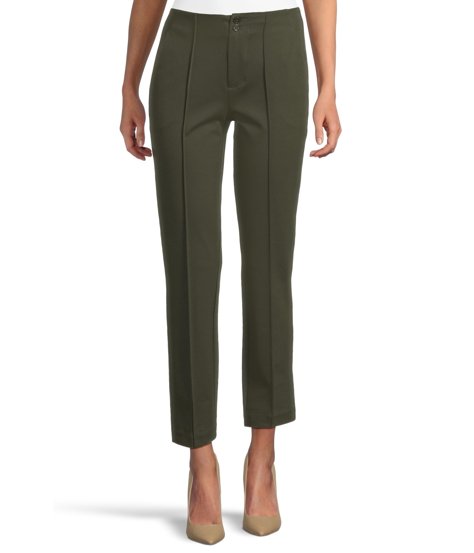 Liverpool Womens Petite Mid-Rise Double Button Trousers