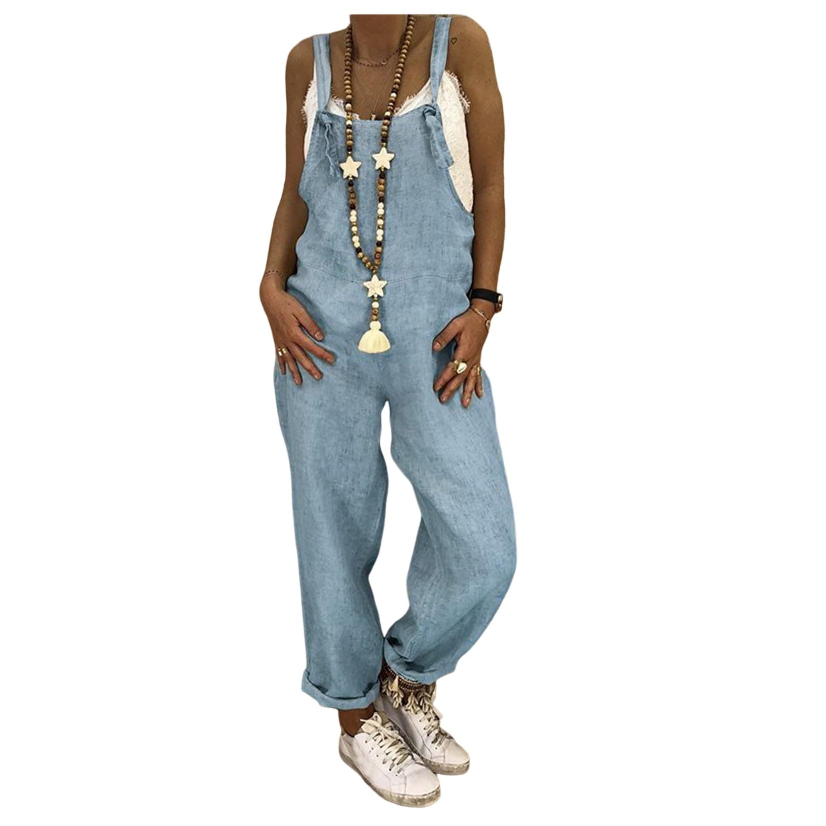 Tuinbroek voor dames, casual, baggy overall met zak, zomer