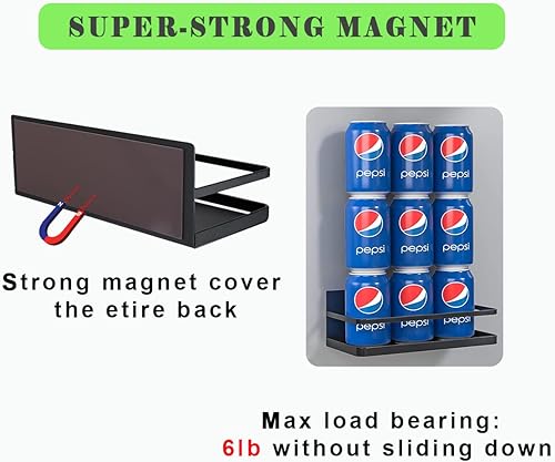 Miniatura 8 de Organizador magnético de especias de un solo nivel, estante de almacenamiento de especias para refrigerador, fácil de instalar, el lado del