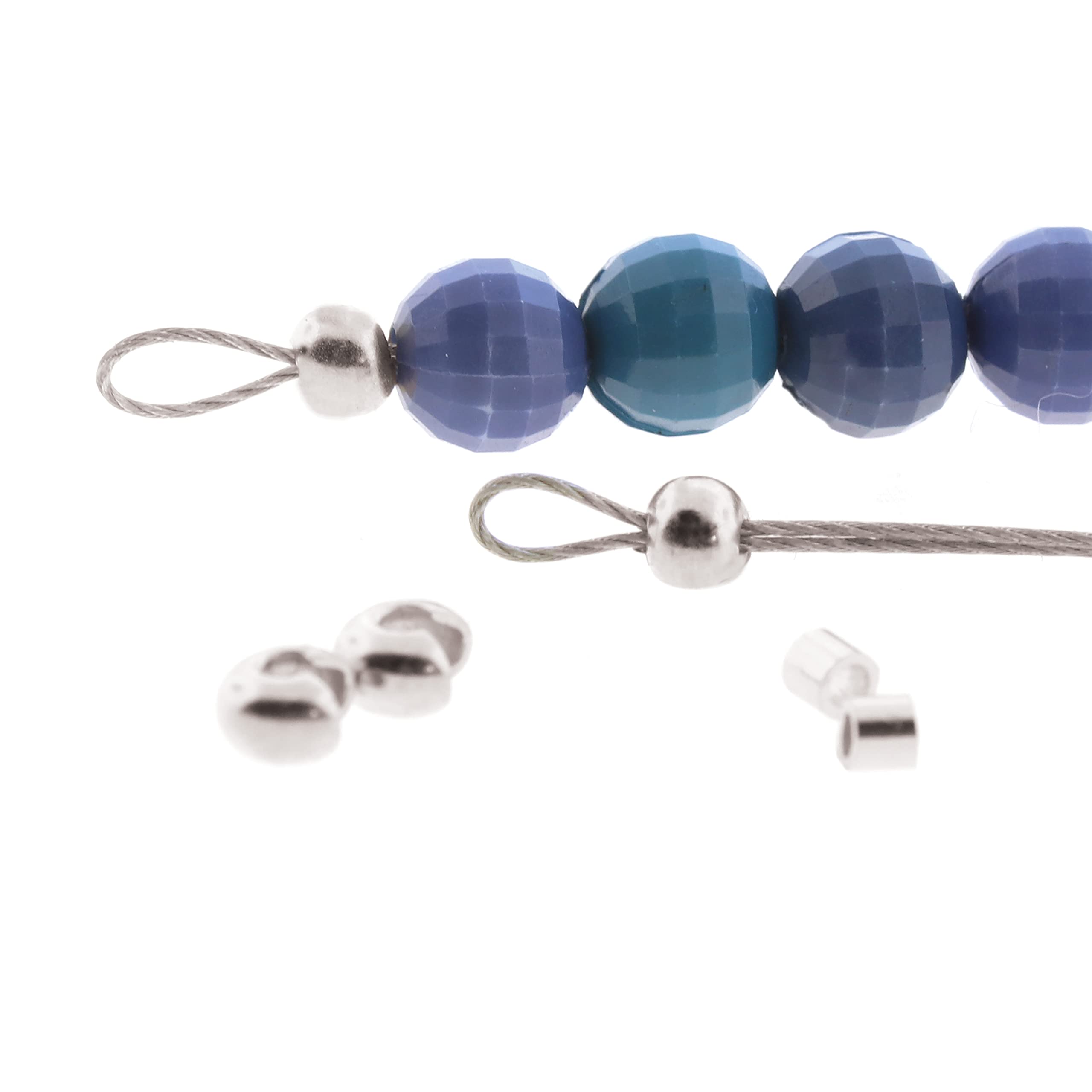 The Beadsmith Quetschperlenabdeckungen - glatte runde Form, halb offen, versilbert, 3 mm Durchmesser, 144 Stück - Zubehör für die Schmuckherstellung zum Abdecken und Schutz von Quetschperlen