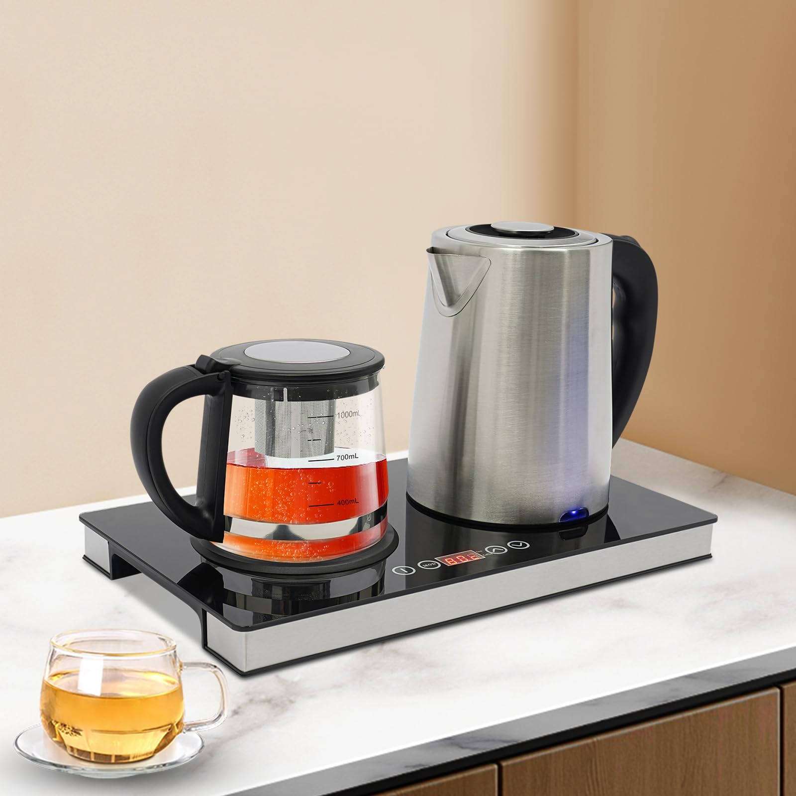 Bouilloire électrique avec filtre et contrôle de la température - Bouilloire électrique à induction pour salon, restaurant, bureau