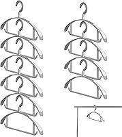 Vista 7 de Paquete de 10 ganchos anchos para colgar el hombro, antideslizante para ropa, organizador de armario con barra de pantalones, percha resistente