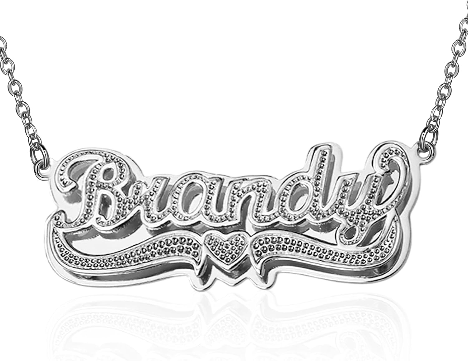 Drawelry Personalized Name Necklace Two Tone 18K Gold Plated Double Heart Pendant Custom Nameplate Jewelry Valentine's Gift for Women Men Couples Anniversary Birthday Gift