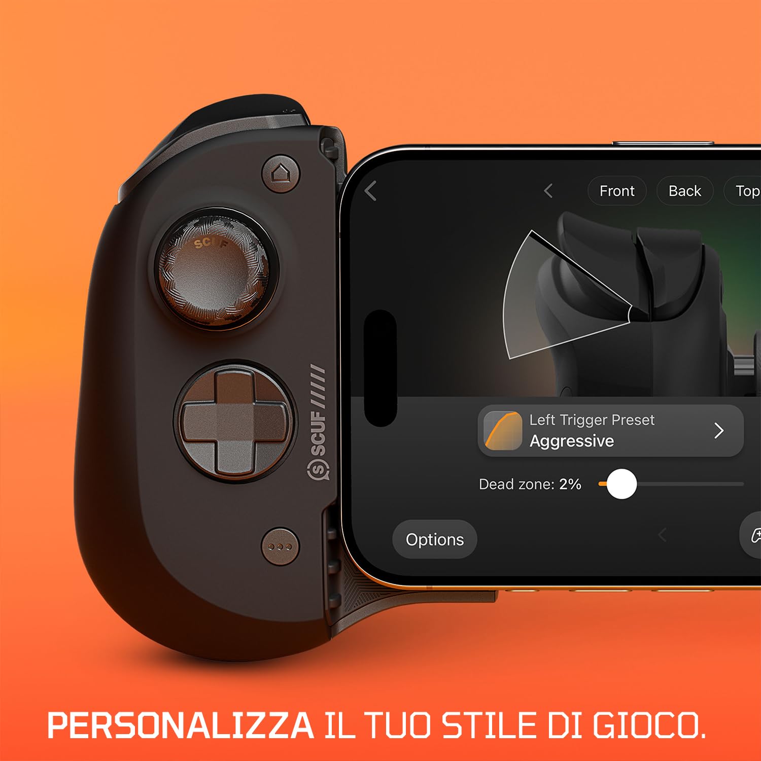 SCUF NOMAD Controller di Gioco Wireless per iPhone Mobili – Palette Posteriori – Analogici Anti-Drift – Bluetooth 5.0 Connettività – PS Remote, Xbox Game Pass, Apple Arcade, Steam Link – Nero