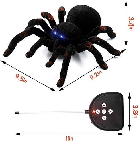 Miniatura 7 de Aerbee RC - Juguetes de araña gigantes de tarántula, control remoto inalámbrico de alta simulación, acción realista con ojos brillantes, perfecto